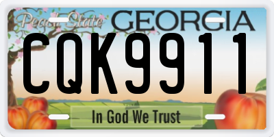 GA license plate CQK9911