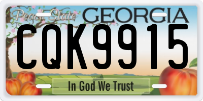 GA license plate CQK9915