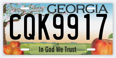 GA license plate CQK9917