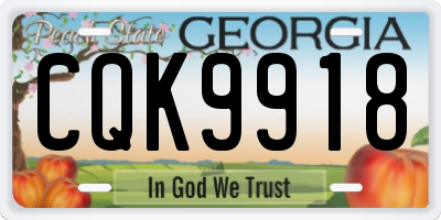GA license plate CQK9918