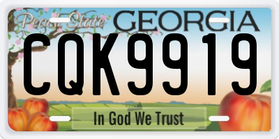 GA license plate CQK9919