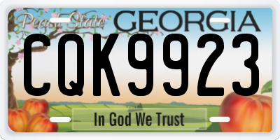 GA license plate CQK9923