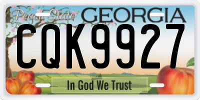 GA license plate CQK9927