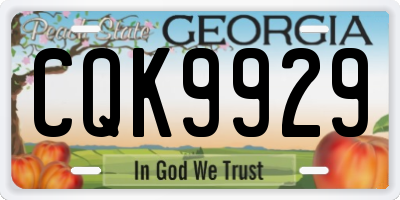 GA license plate CQK9929