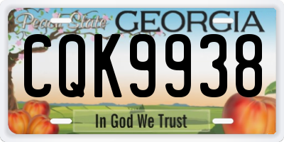 GA license plate CQK9938