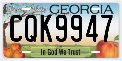GA license plate CQK9947