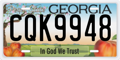 GA license plate CQK9948