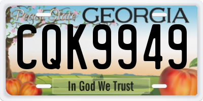 GA license plate CQK9949