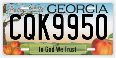 GA license plate CQK9950