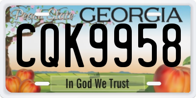 GA license plate CQK9958