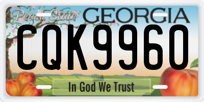 GA license plate CQK9960