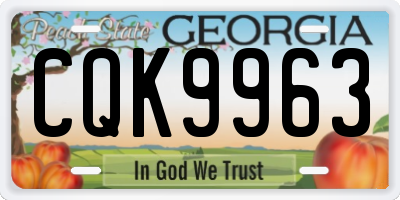 GA license plate CQK9963