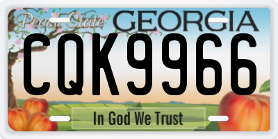 GA license plate CQK9966