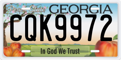GA license plate CQK9972