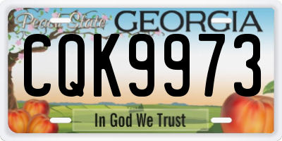 GA license plate CQK9973