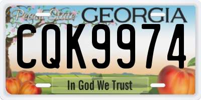 GA license plate CQK9974