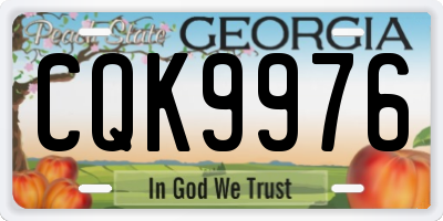 GA license plate CQK9976