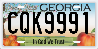 GA license plate CQK9991