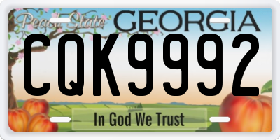 GA license plate CQK9992