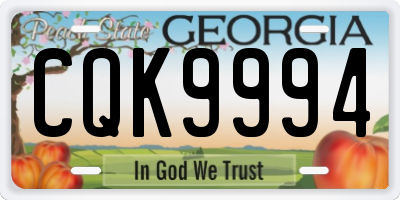 GA license plate CQK9994