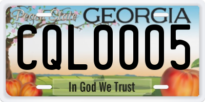 GA license plate CQL0005