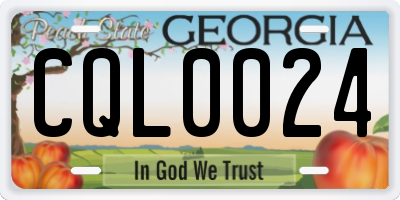 GA license plate CQL0024