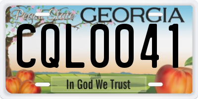 GA license plate CQL0041