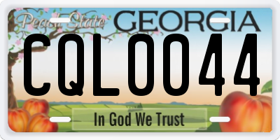 GA license plate CQL0044