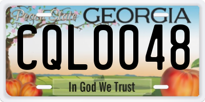 GA license plate CQL0048