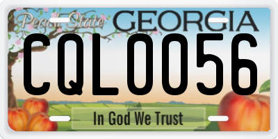 GA license plate CQL0056