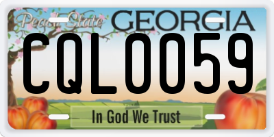 GA license plate CQL0059