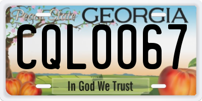 GA license plate CQL0067