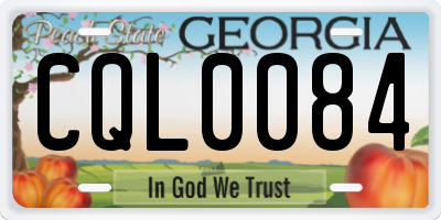 GA license plate CQL0084