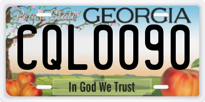 GA license plate CQL0090