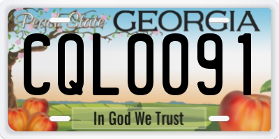 GA license plate CQL0091