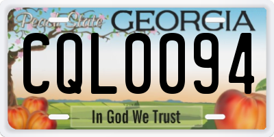 GA license plate CQL0094