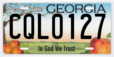 GA license plate CQL0127