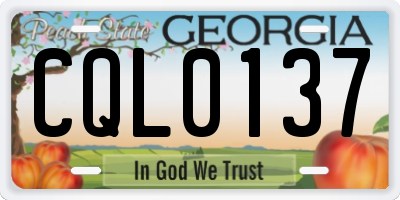 GA license plate CQL0137