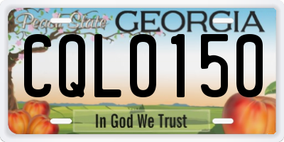 GA license plate CQL0150