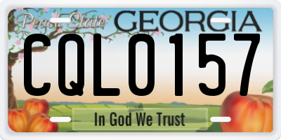 GA license plate CQL0157