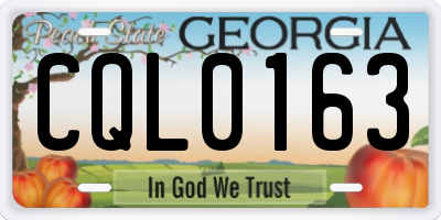 GA license plate CQL0163