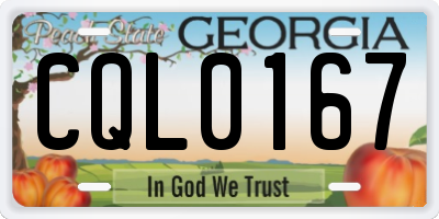 GA license plate CQL0167