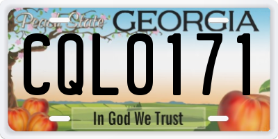 GA license plate CQL0171