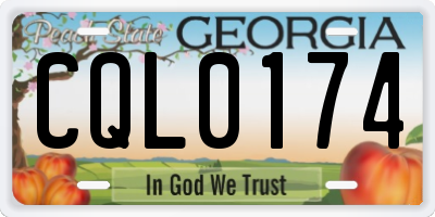 GA license plate CQL0174