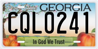 GA license plate CQL0241