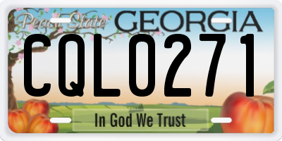 GA license plate CQL0271
