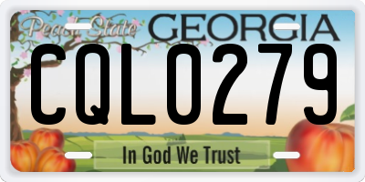 GA license plate CQL0279