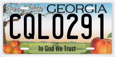 GA license plate CQL0291