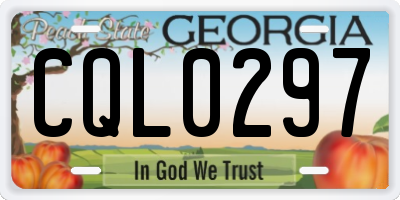 GA license plate CQL0297