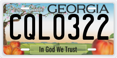 GA license plate CQL0322